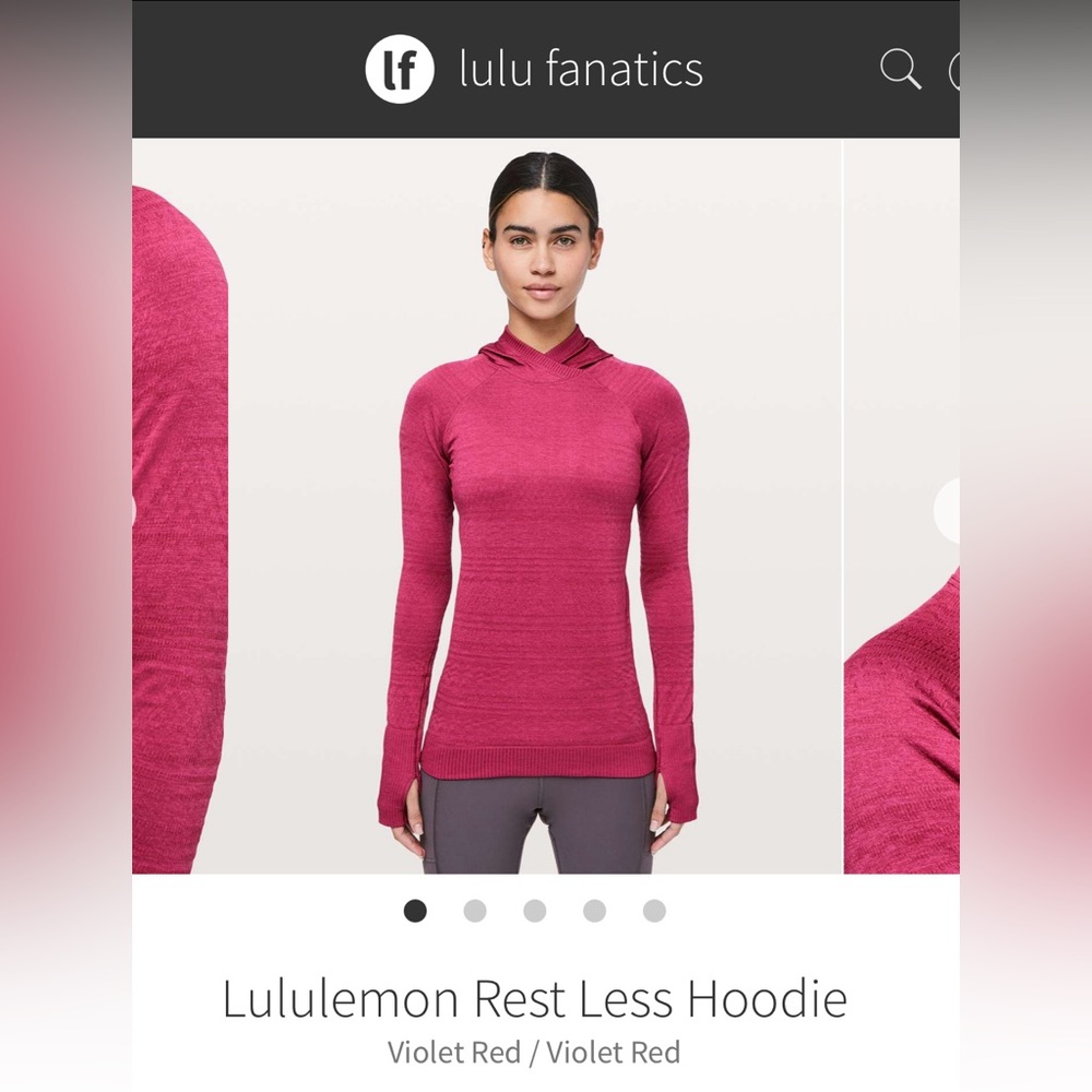 EUC Lululemon Rest Less Hoodie in Violet Red (pink) color, size 4.
